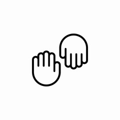 Hand palm warning icon vector sign
