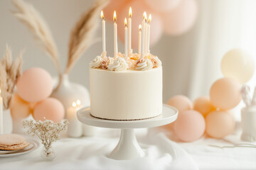 Minimalistic birthday celebration with subtle tones and soft gradients