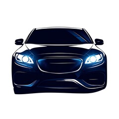 Naklejka premium A Sleek Luxury Car Glows in Isolation of excellence in splendor beyond compare with grace in style