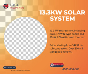 Renewable and sustainable solar Panel energy social media banner template