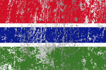 Gambia flag with grunge effect.