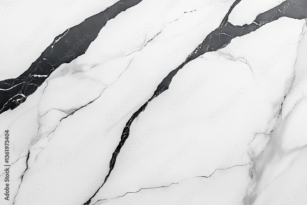 Poster elegant marble surface featuring distinct black and white veining patterns for interior design