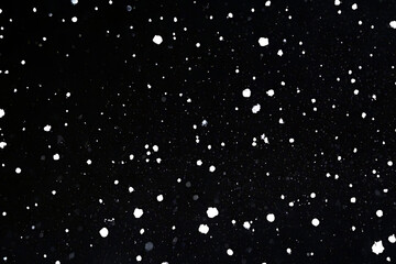 Falling snow on a black background