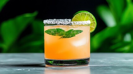 Refreshing Drink on Marble