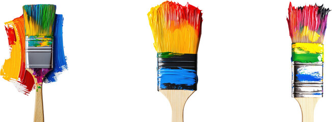 Colorful Paint Brushes and Art Supplies for Artistic Expression and Creative Processes