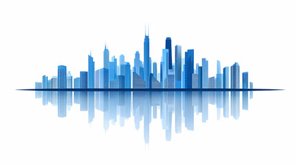 Obraz premium Modern City Skyline Reflection