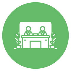 Car Rental Desk Vector Icon