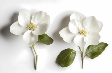 Fototapeta premium Two Delicate White Apple Blossoms