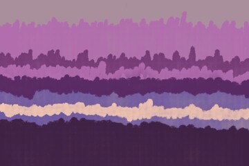 Purple and Lavender Watercolor Abstract Landscape with Layered Stripes