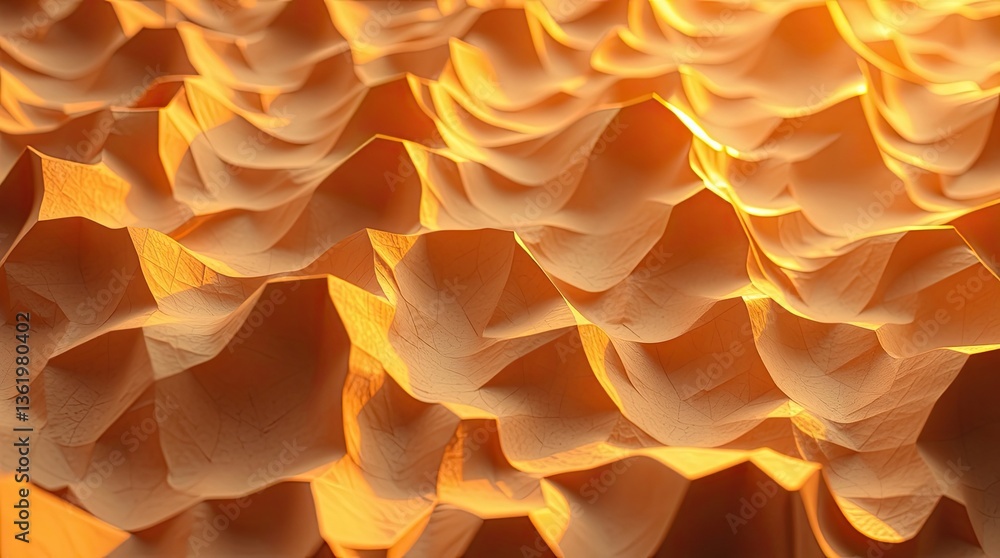 Poster abstract golden waves of fabric create textured background image