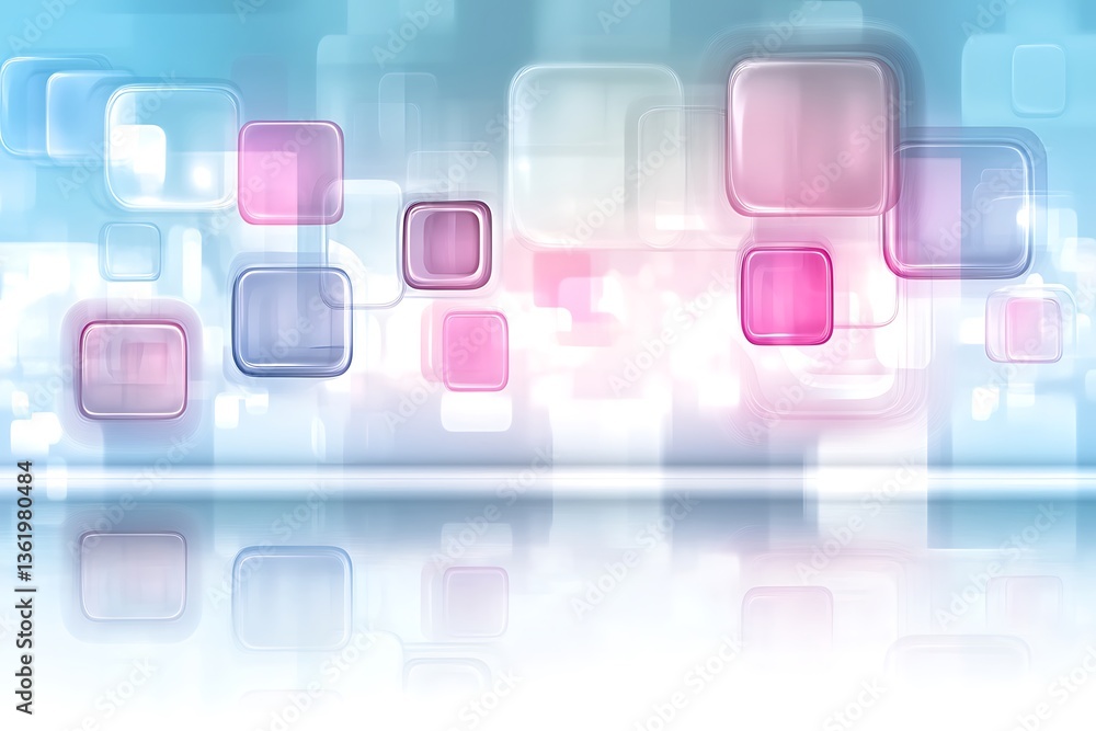 Poster elegant abstract backdrop featuring translucent squares and soft colors