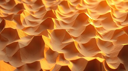 Abstract golden waves of fabric create textured background image