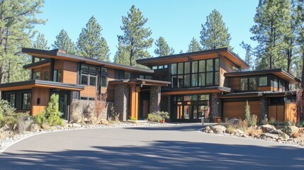 Modern Mountain Home: Architectural Masterpiece in Pine Forest
