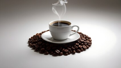 cup of coffee on white background 