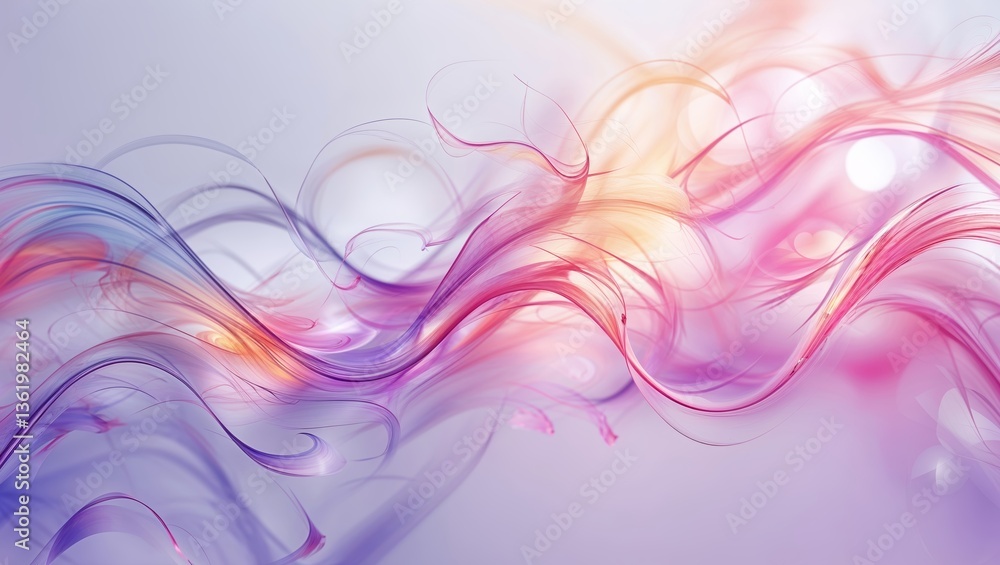 Poster colorful abstract wave patterns create a dynamic visual display with soft swirls and vibrant hues
