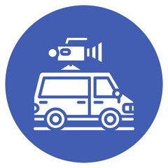 Film Production Van Vector Icon