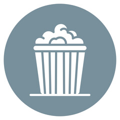 Movie Popcorn Bucket Vector Icon