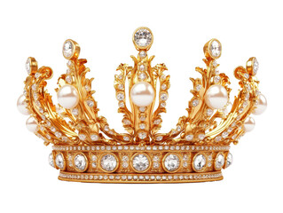 Isolated Golden Royal Crown Decorated
