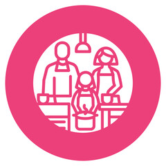 Family Cooking Vector Icon