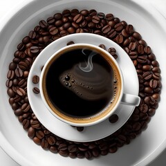 cup of coffee on white background 