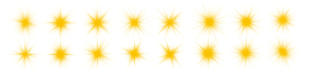 Obraz premium Star sunlight yellow flare flash ray glow shine shiny glare effect abstract christmas burst bright background beam blur explosion sparkle transparent illustration design vector glowing magic png