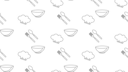 Kitchen utensils seamless pattern background. Kitchen set seamless pattern. Doodle of kitchen set, cooking utensils seamless pattern. Perfect for fabrics, textiles, wallpaper, decor, print, packaging