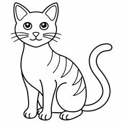 cat line art vector 