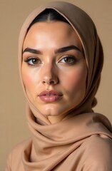 Portrait of a confident Middle Eastern woman wearing a hijab