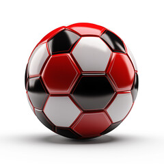 Fototapeta premium Red Black White Soccer Ball 3D Render