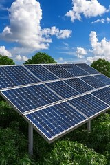 Solar Panels in Forest Sky