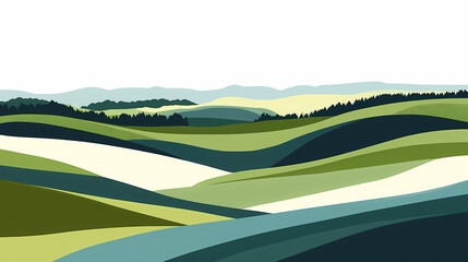 Abstract Colorful Mountain Landscape