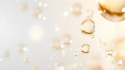 Golden Liquid Bubbles Background