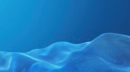 Abstract blue wave digital landscape; tech background