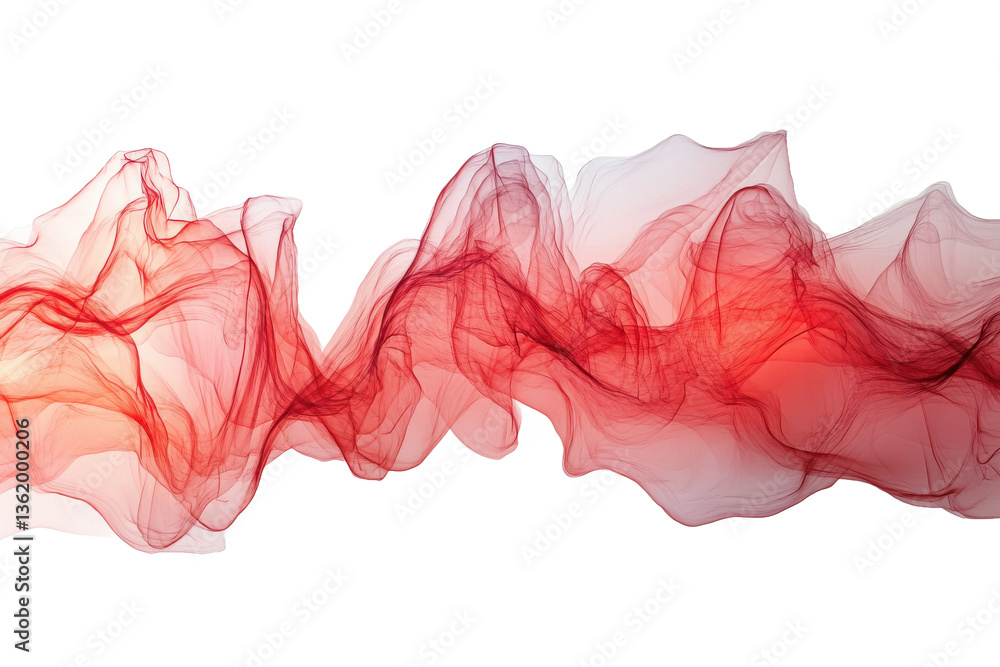 Poster abstract red smoke wave on gray background artistic rendering flowing design modern and elegant visu