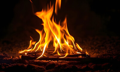 fire in the fireplace