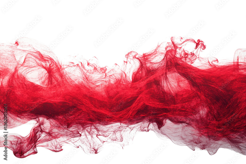 Poster a vibrant red cloud formation against a gray backdrop creating a visually striking abstract image ar