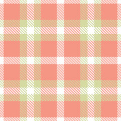 Cool White Seamless Tartan with Warm Peachy Pink accents Textile Design