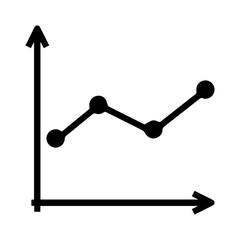 linear graph glyph icon