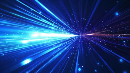 Vector Abstract science futuristic energy technology concept Digital image of light rays stripes lines with blue light background illustration