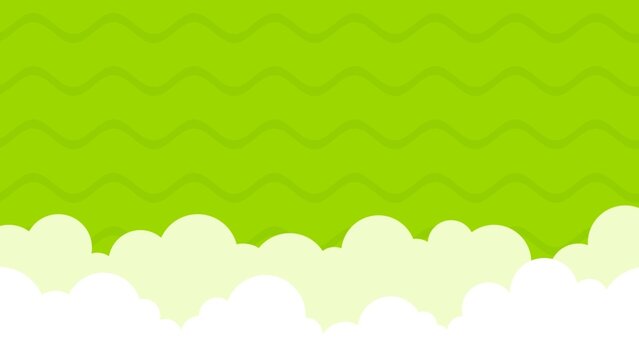 Green Cartoon Clouds Moving Animated Background