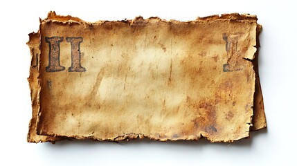 Aged paper parchment with Roman numerals II.