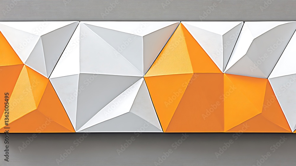 Poster abstract geometric design featuring repeating triangles and contrasting colors