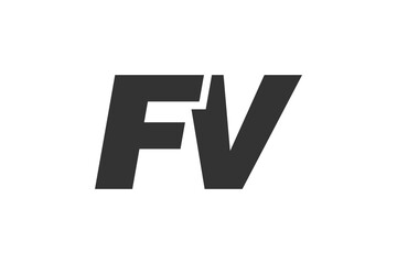 FV Techno Editable Font Logo For Corporate Branding. Bold, Futuristic Design With Unique Typographic Ideas. Minimal Custom Type And Dynamic Letter