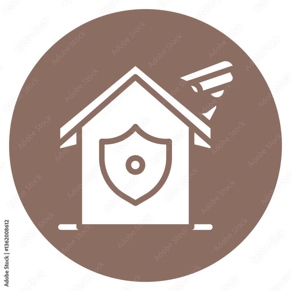 Poster home security system vector icon