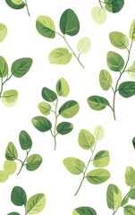 Obraz premium A clean, minimalistic clipart of oregano leaves, isolated on a white background, showing vibrant green tones