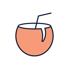 Coconut drink Vector icon