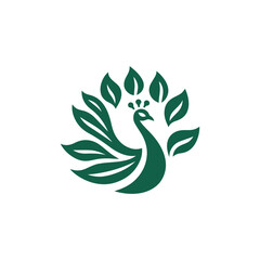 Fototapeta premium Peacock leaf logo