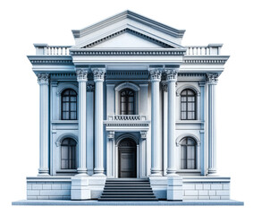 Obraz premium Exploring grand city center architecture in daylight front view perspective isolated on transparent background