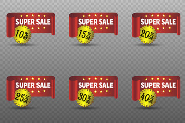 Sale banners and discounts. Vector stickers.