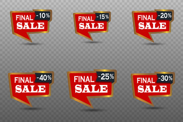 Banner Super Offer Big Sale 10%, 15%, 20%, 25%, 30%, 40% DISCOUNT